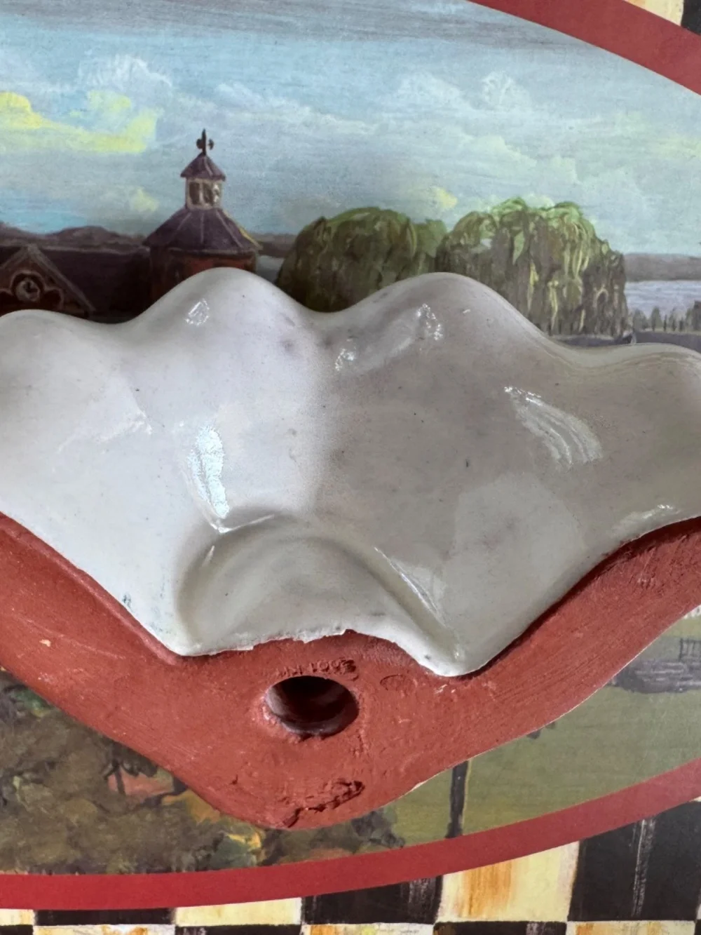 Rare Pair of MacKenzie-Childs Wallcourt Sconce Ceramic Knob Handle Pull